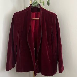 Vintage Burgundy Velvet Jacket ~ Size L